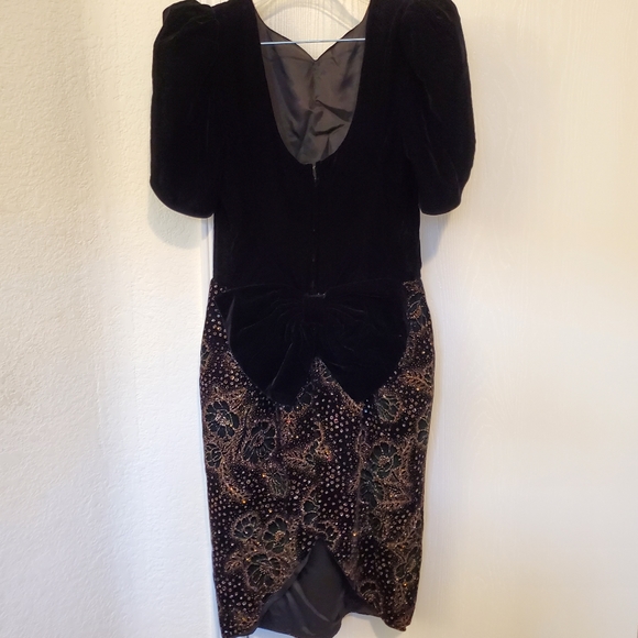 Vintage Jessica McClintock Velvet 80s Party Dress - Picture 5 of 16